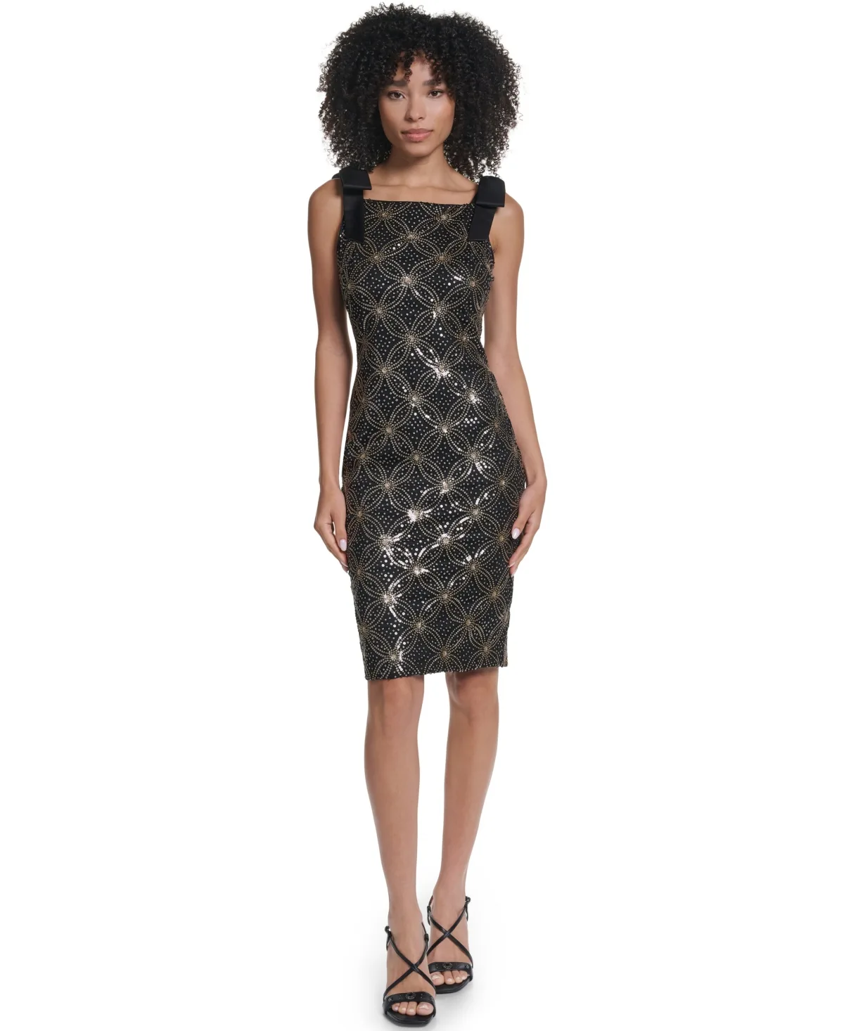 Geo Sequin Square Neck Dress by Karl Lagerfeld