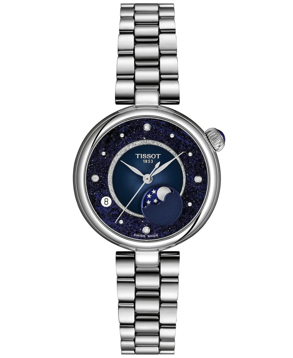 Tissot Desir Moonphase Quartz Silver-Tone Stainless Steel Bracelet Watch, 29.6mm by Tissot