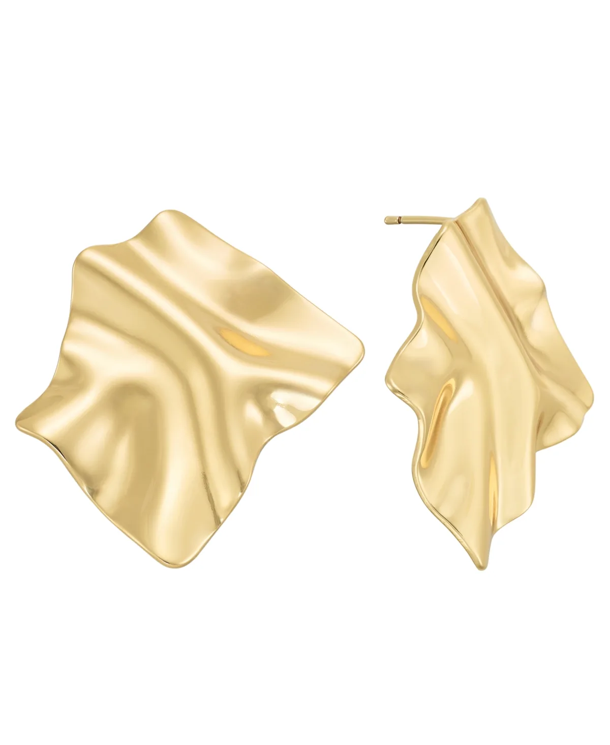 Silver Plated or 18k Gold Plated Brass Wavy Post Earring by And Now This