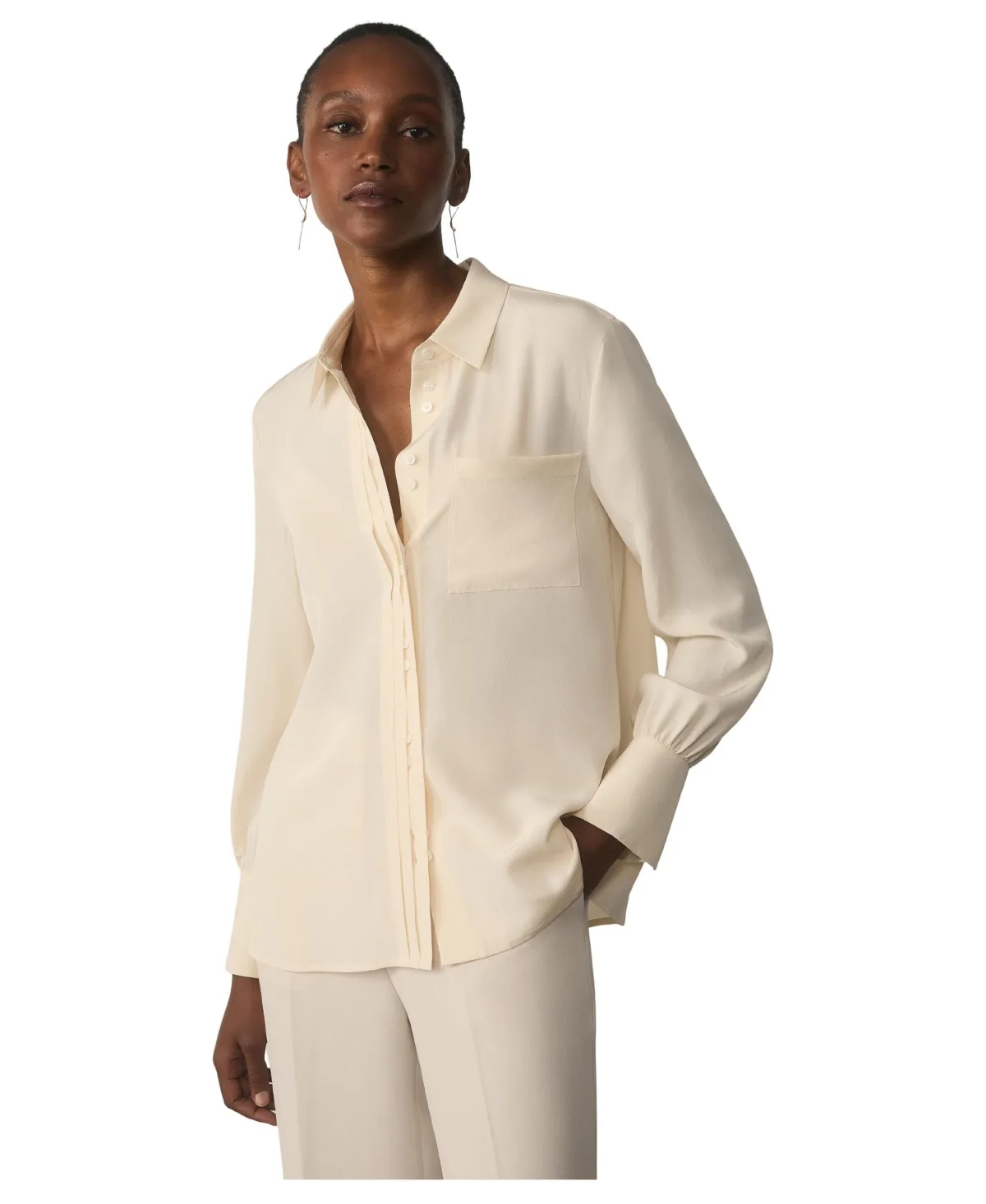 Corso Silk Collared Blouse by The Fold