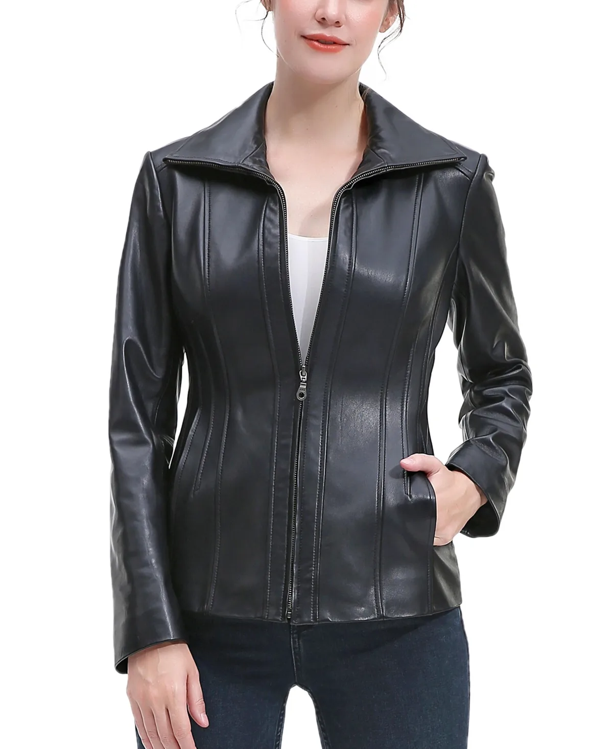 Ruby Moto Leather Scuba Jacket by Bgsd