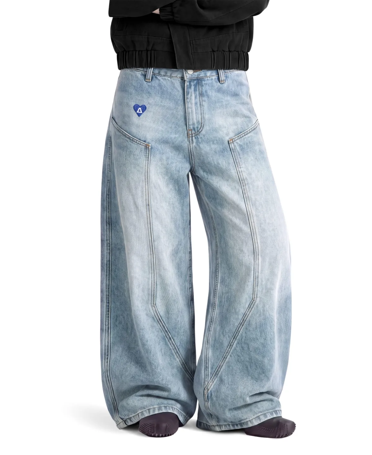 Seam Panel Baggy Barrel Jeans by Aelfric Eden