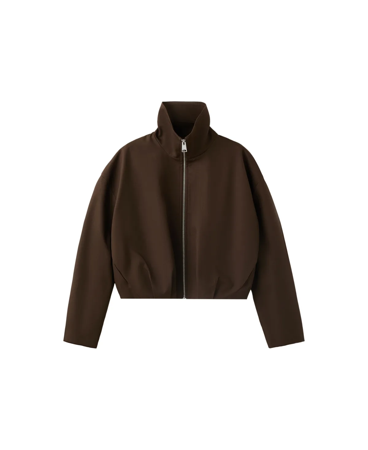 Cropped Funnel-Neck Oversized Jacket by Mango