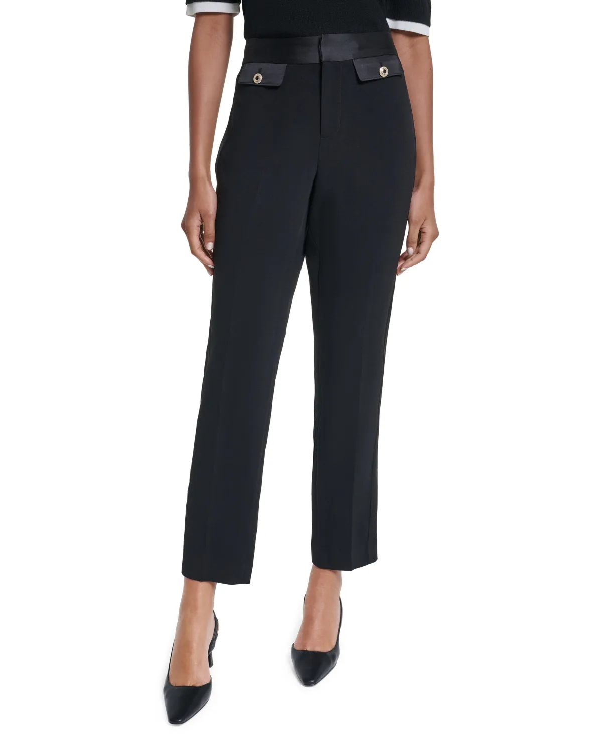 Satin Straight Dress Pants by Karl Lagerfeld