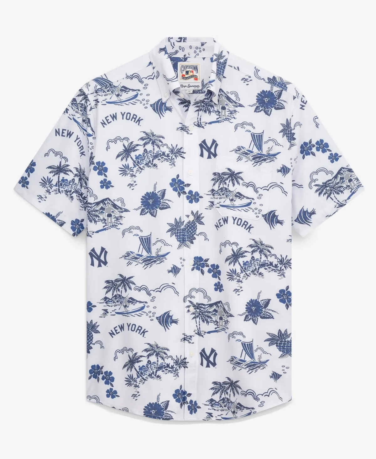 New York Yankees Cooperstown Kekai Performance Button-Down Tri-Blend Shirt by Reyn Spooner