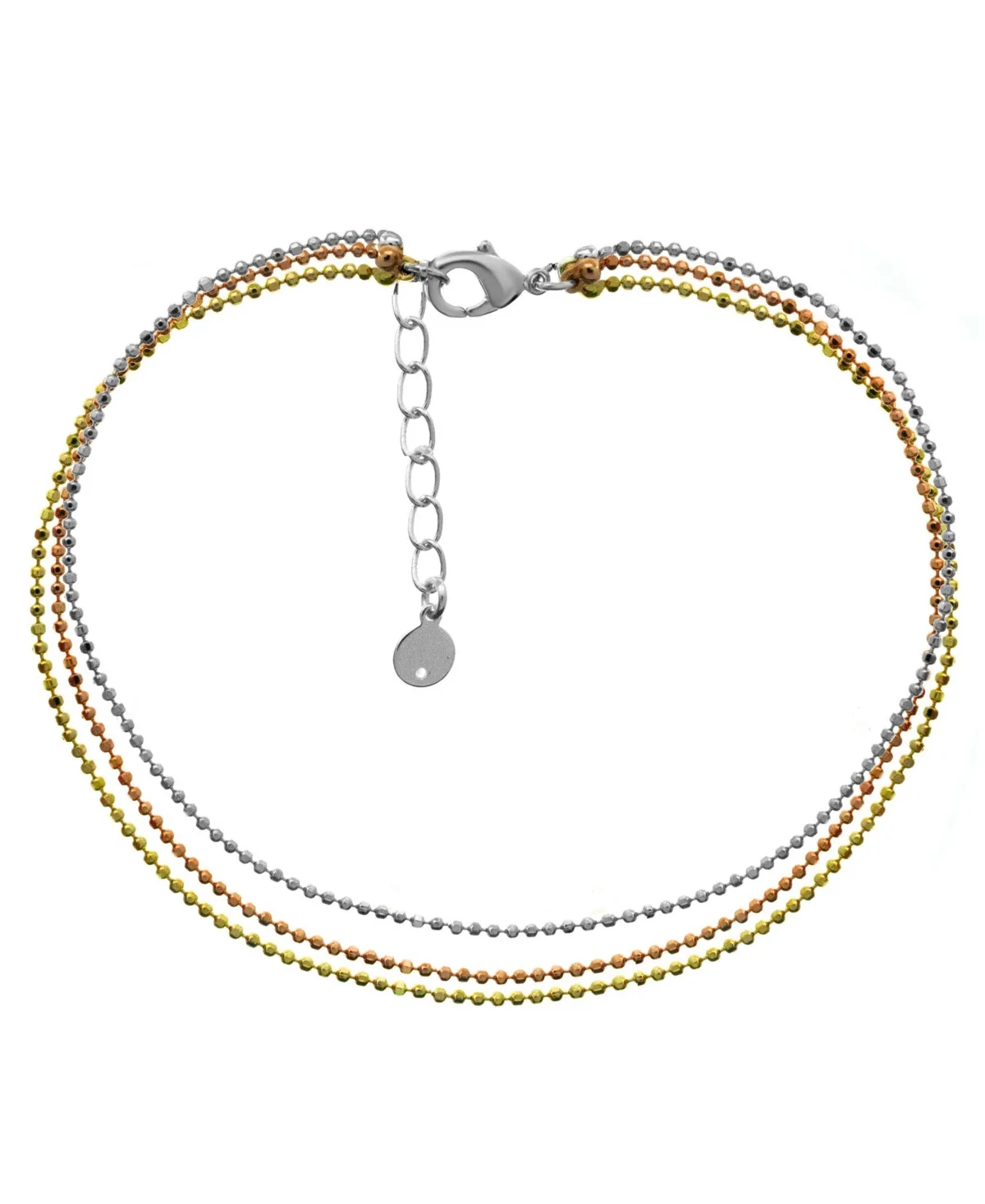 Tri Tone Layered Bead Chain Anklet by And Now This