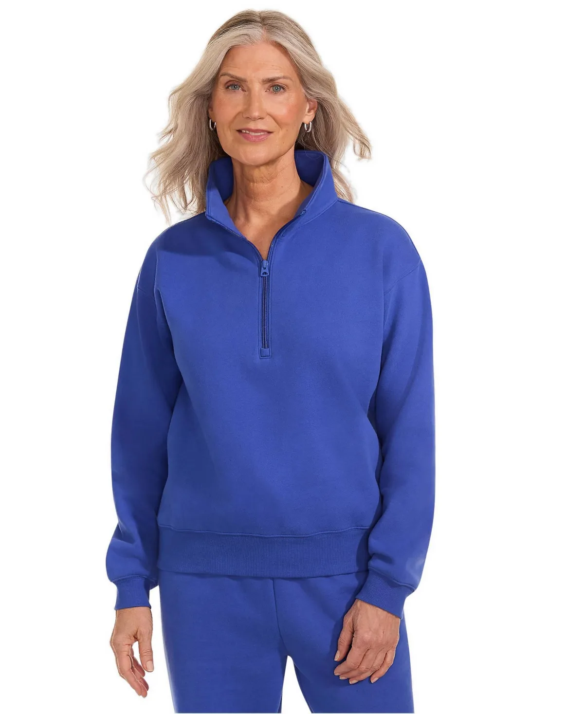 Serious Sweats Quarter-Zip Relaxed Fleece Pullover Sweatshirt by Lands' End