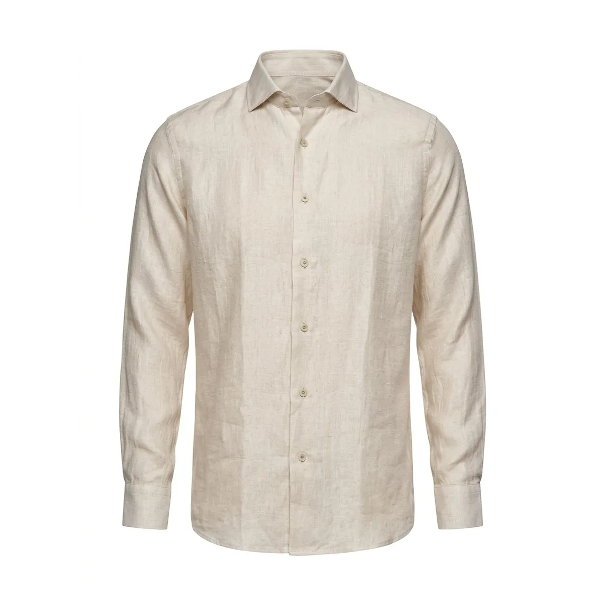 Linen-Blend Long Sleeve Dress Shirt