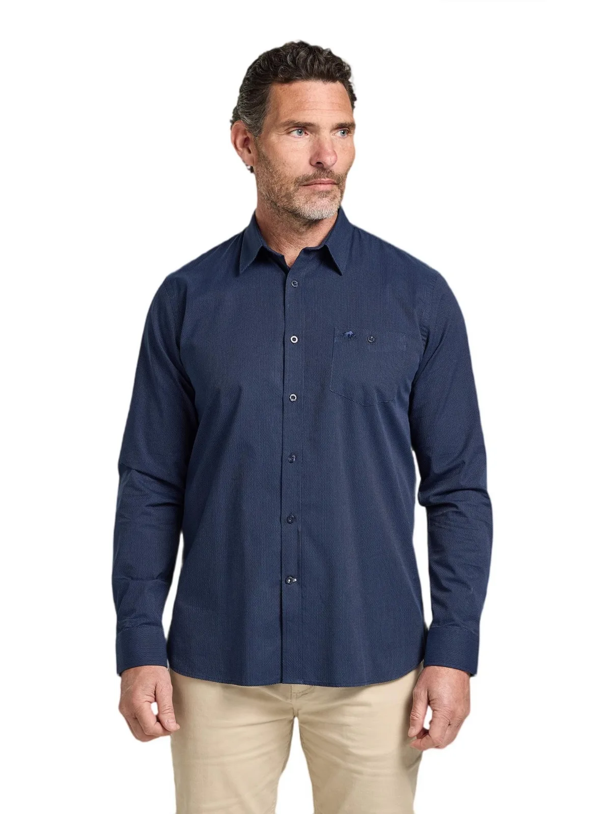 Long Sleeve Dash Dobby Cotton Shirt by Raging Bull