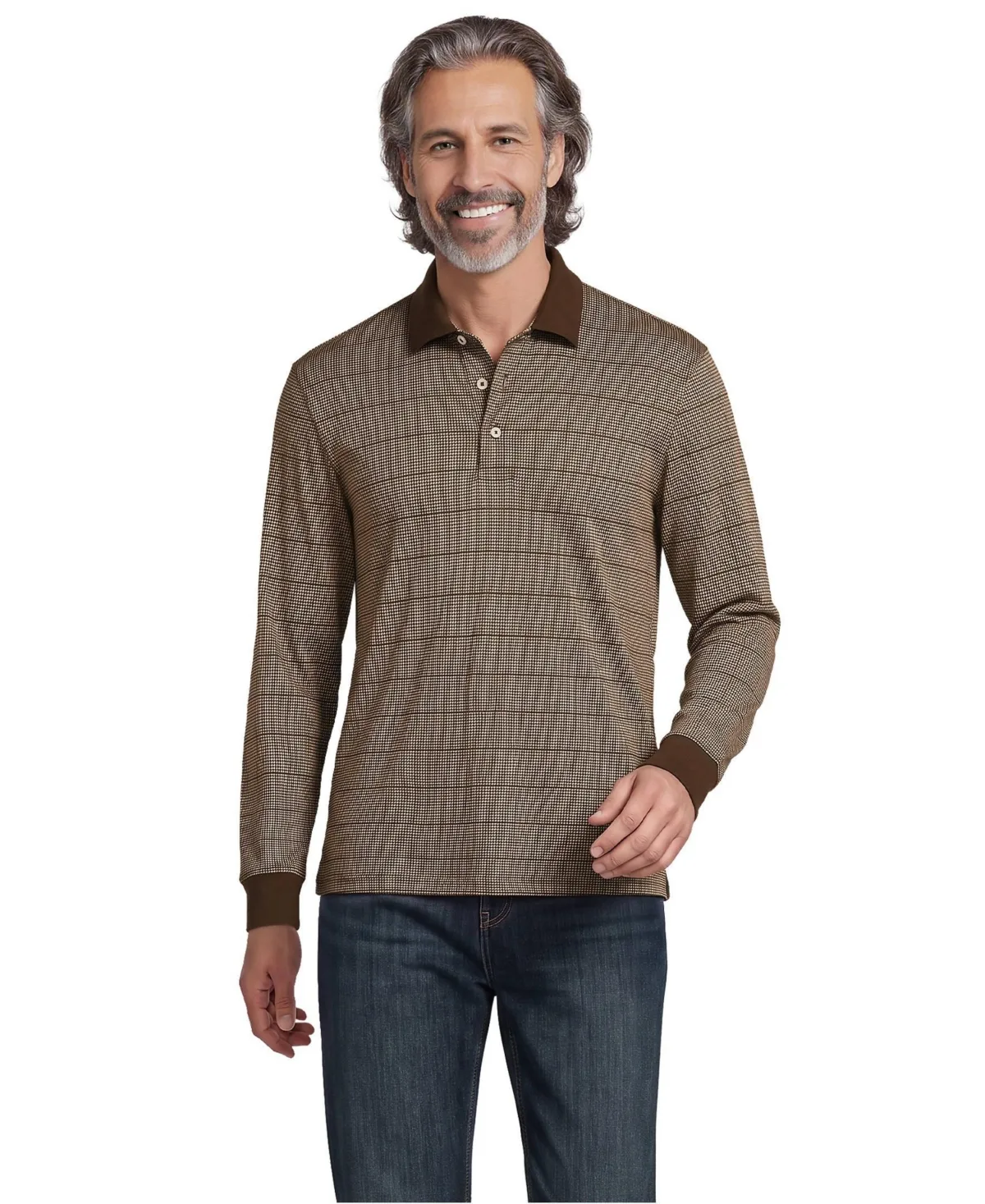 Long Sleeve Cotton Supima Polo Shirt by Lands' End