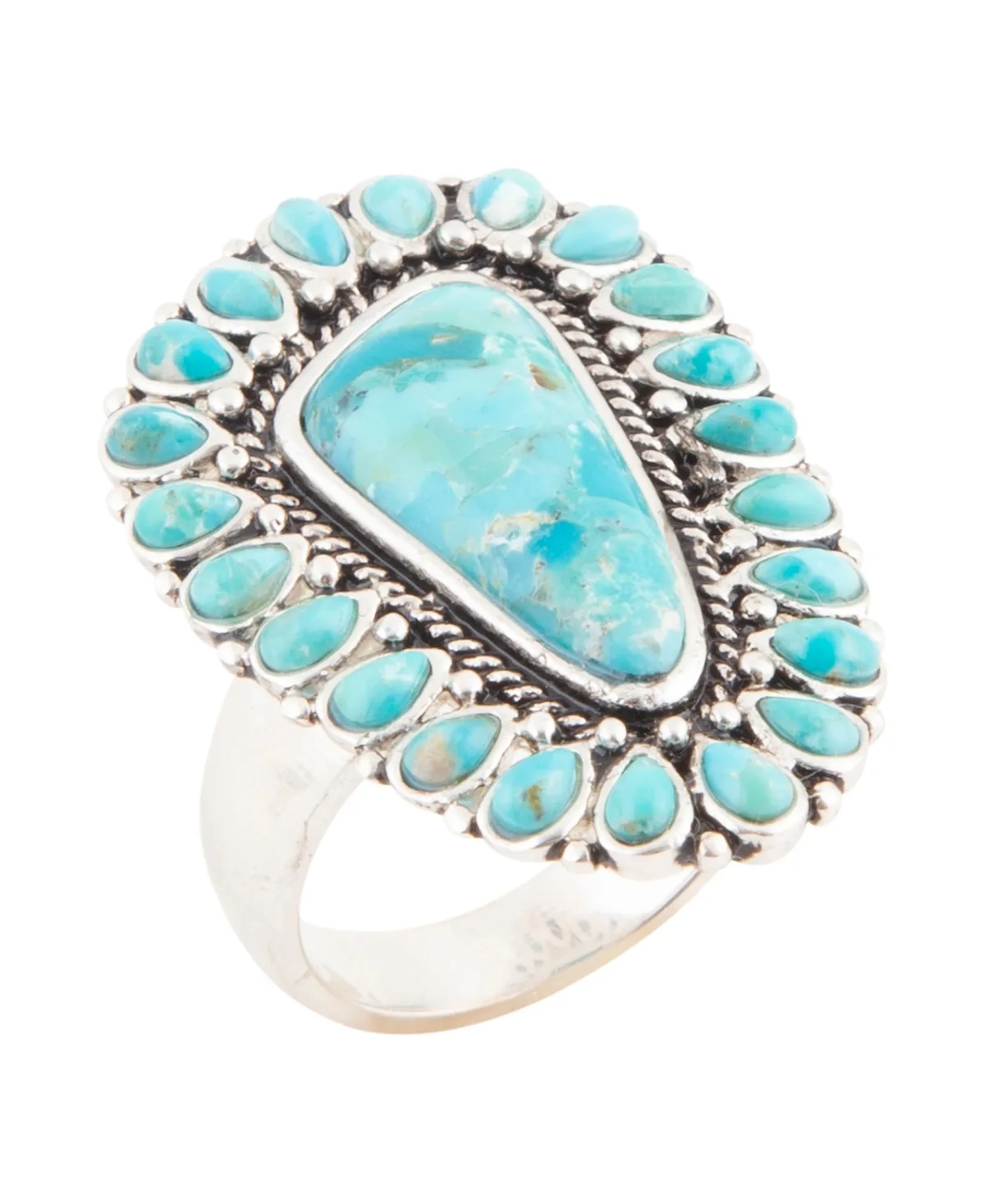 Sedona Blue Turquoise and Silver Statement Ring by Barse