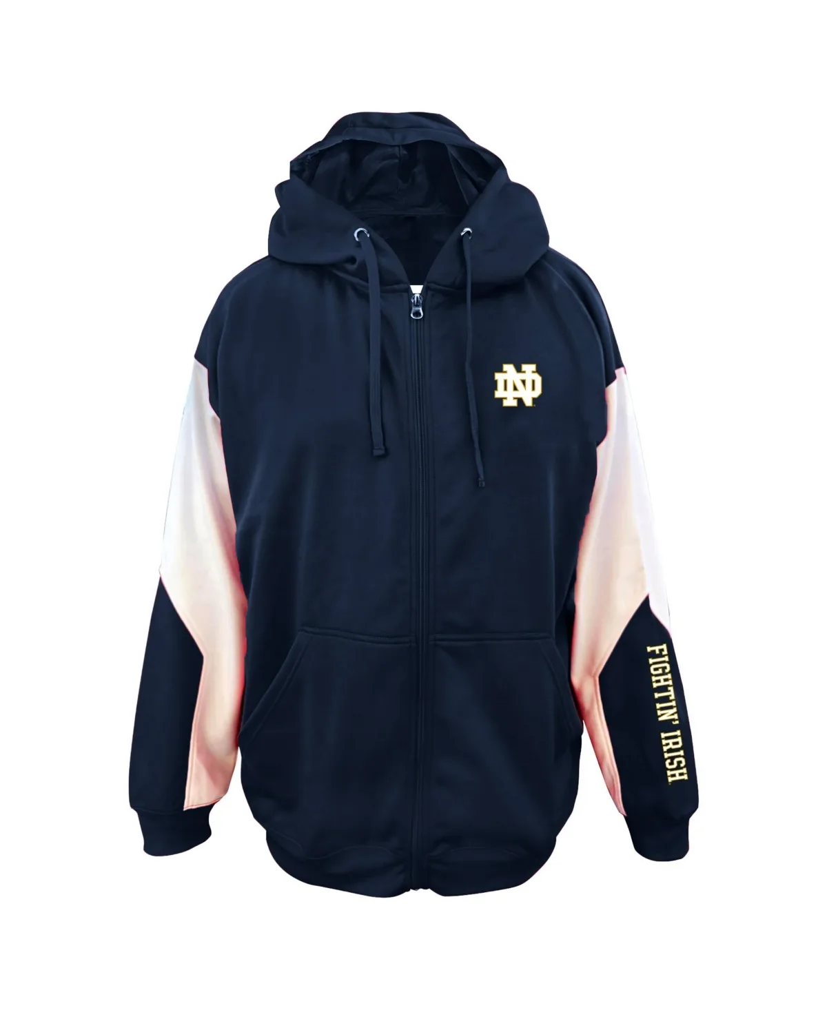 Notre Dame Fighting Irish Sleeve Block Full-Zip Hoodie by Profile