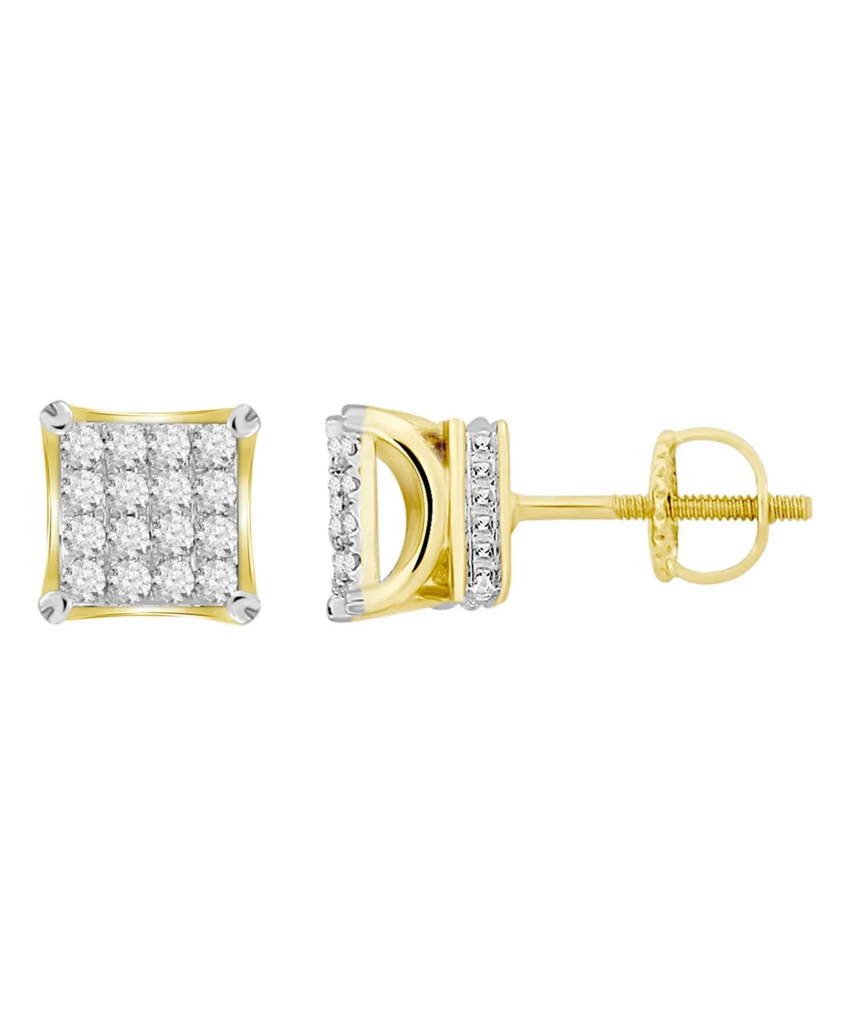 Diamond (3/4 Ct.t.w.) Square Earring Set in 10k Yellow Gold by Macy's