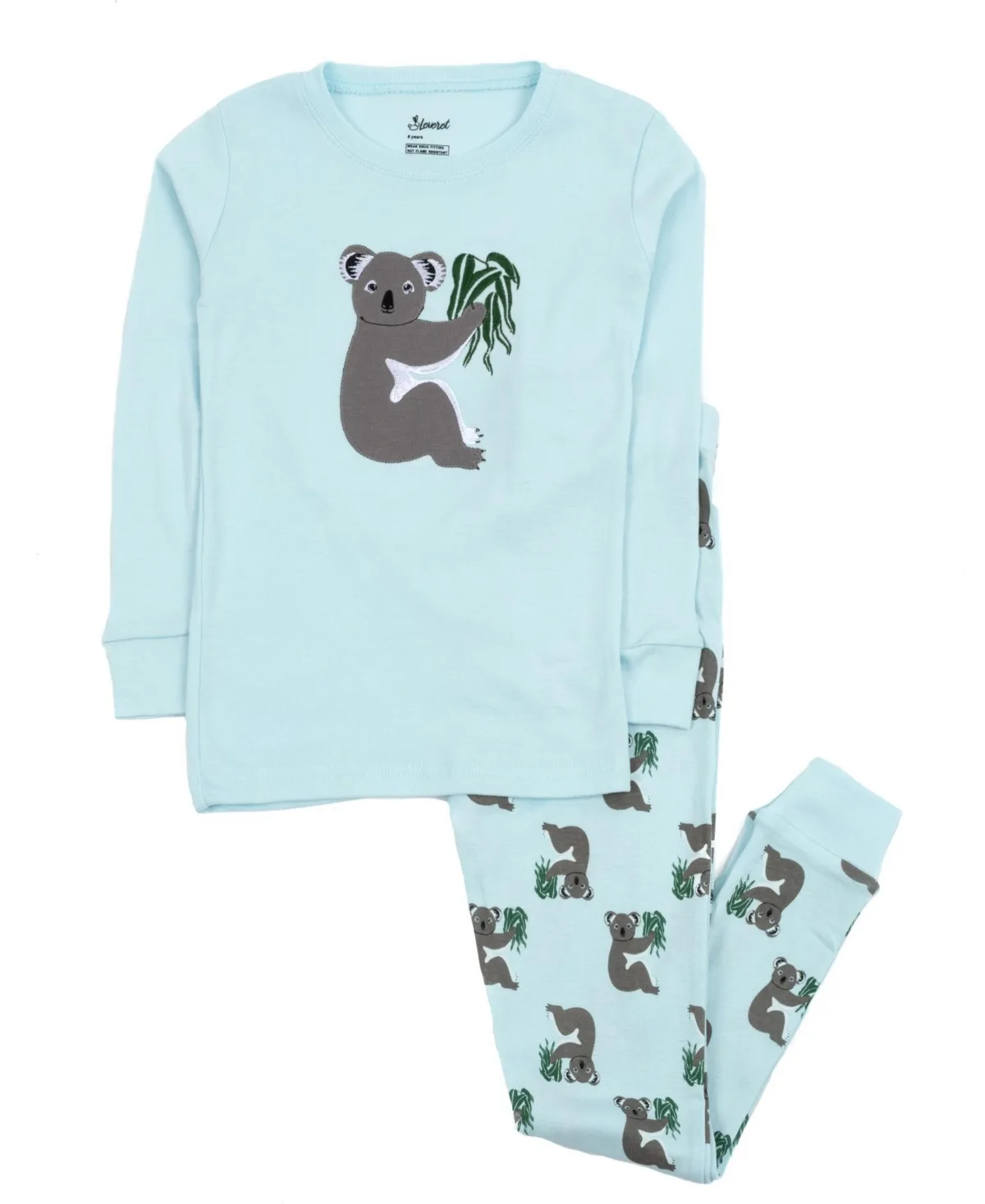 Long-Sleeve Animal and Nature Print Cotton Top and Pants 2-Piece Set by Leveret