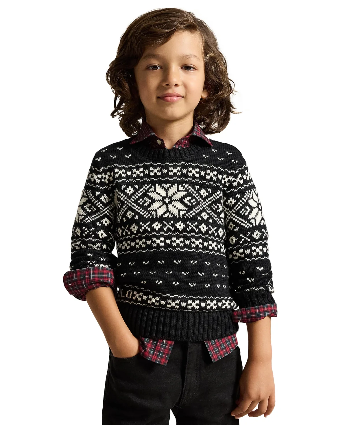 Snowflake Intarsia-Knit Cotton Sweater by Polo Ralph Lauren
