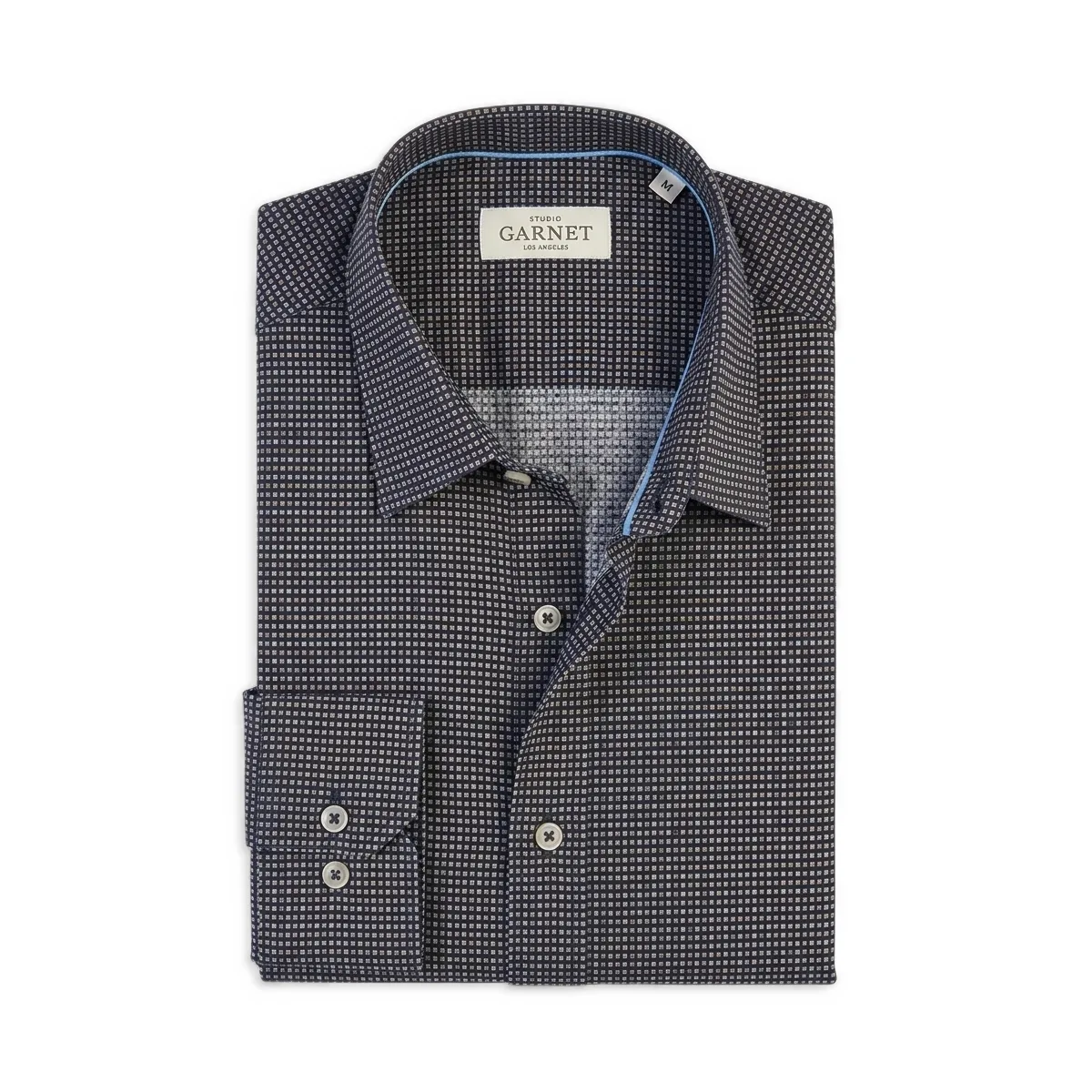 Slim-Fit Cotton Print Dress Shirt