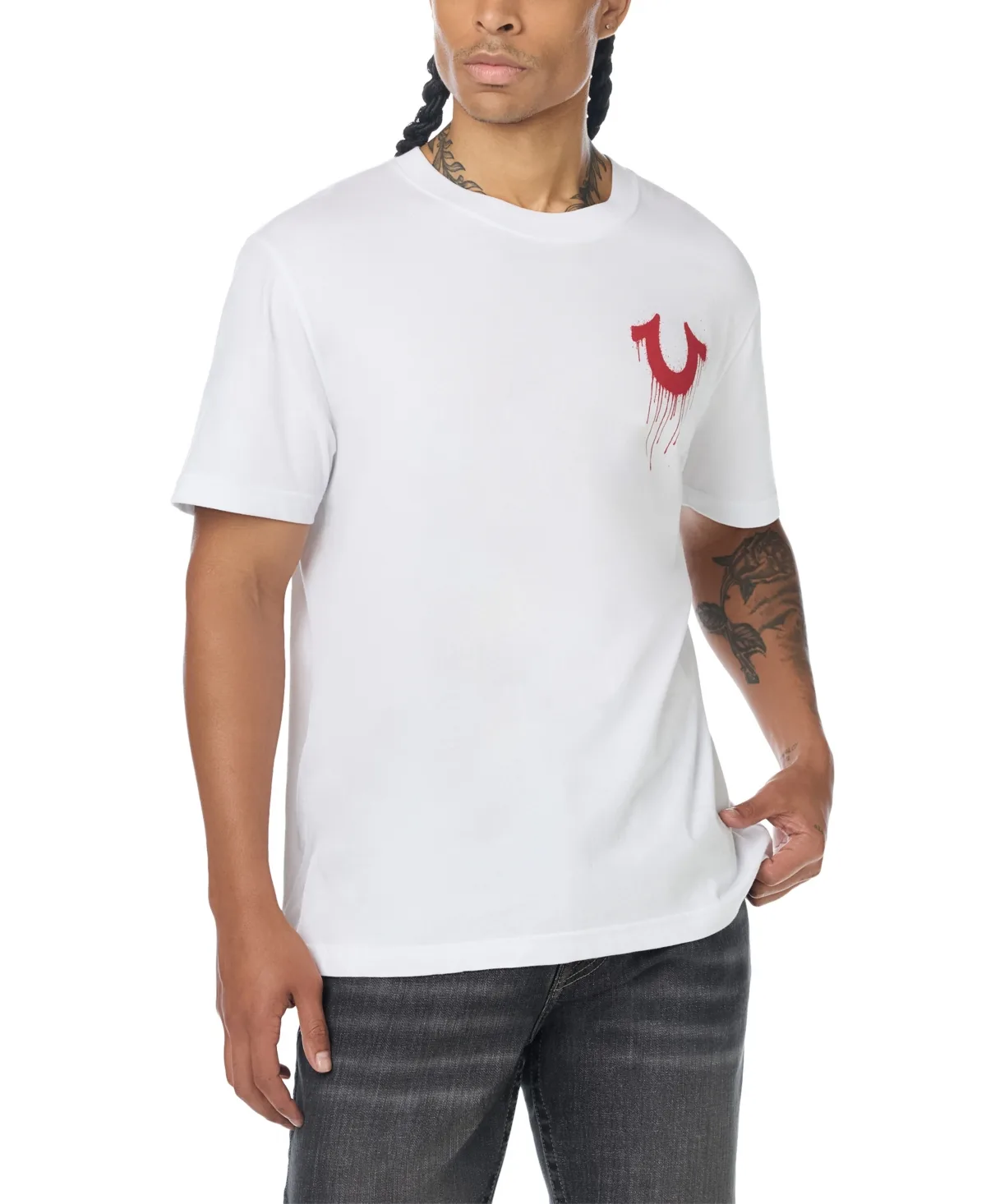 Drippy Horseshoe Graphic Regular-Fit Crewneck T-Shirt