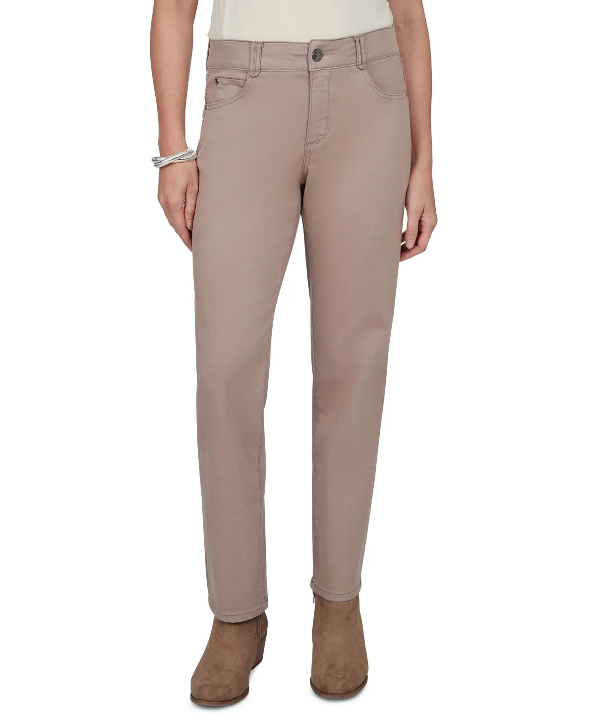 Colored Denim Straight Jeans by Ruby Rd