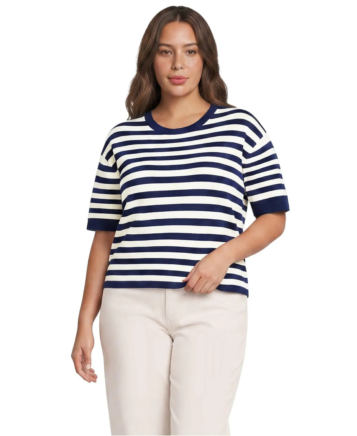 CashTouch Short Sleeve Sweater by Lands' End