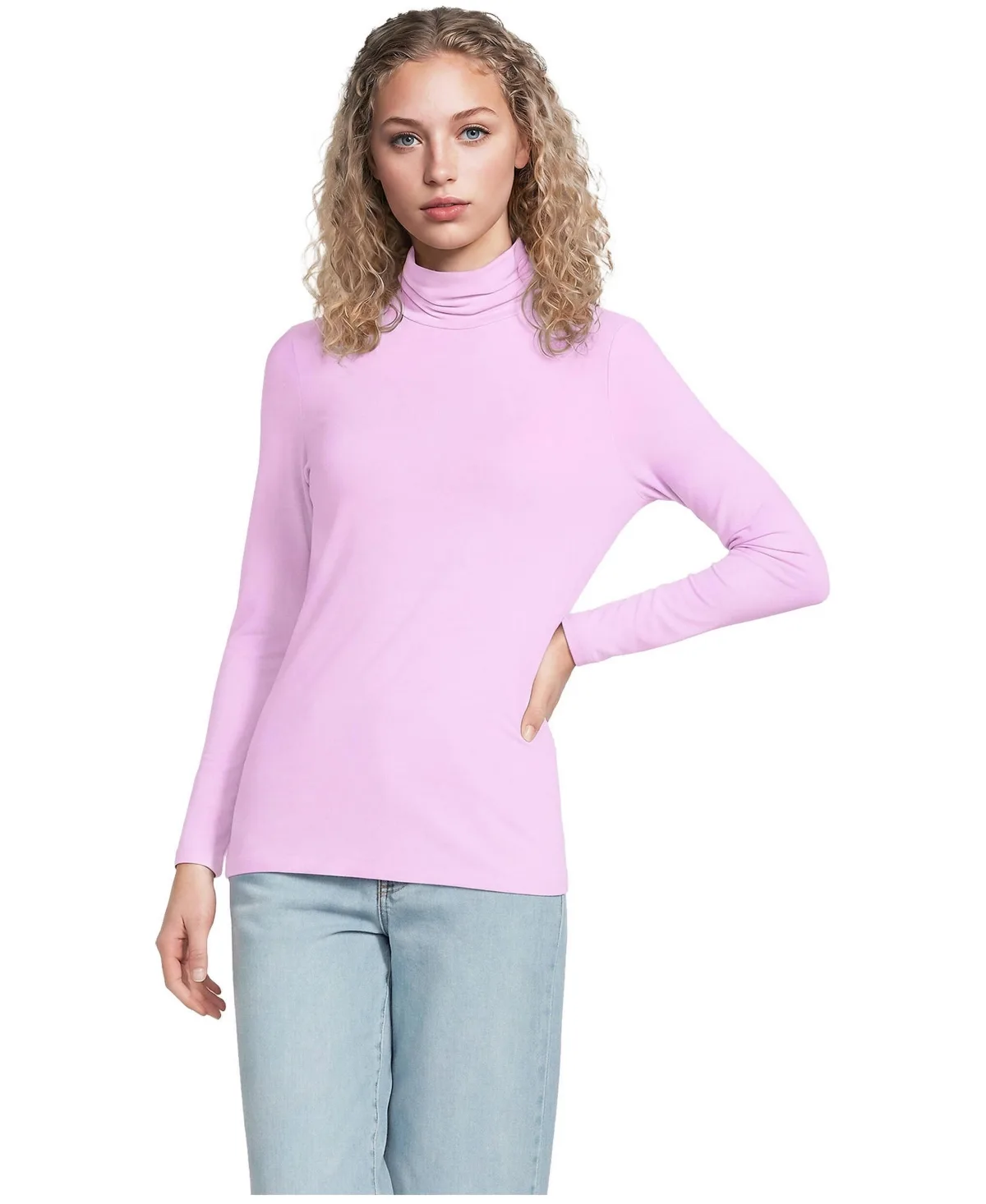 Lightweight Jersey Long Sleeve Turtleneck