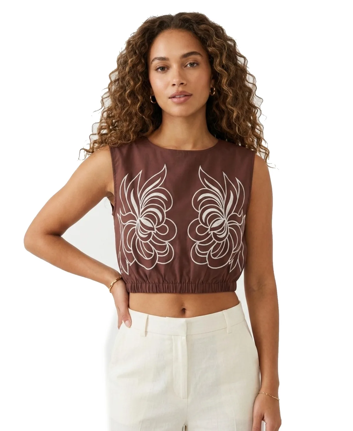Embroidered Sleeveless Top by Joie