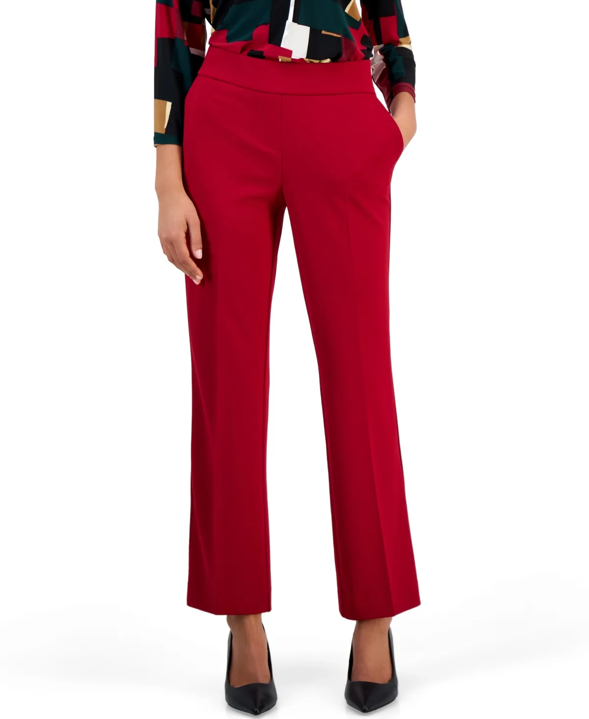 Pull-On Straight-Leg Pants