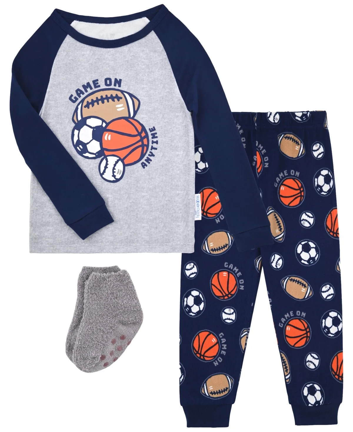 Game Day Sport Ball Pajama with Socks, 3-Piece Set by Max & Olivia
