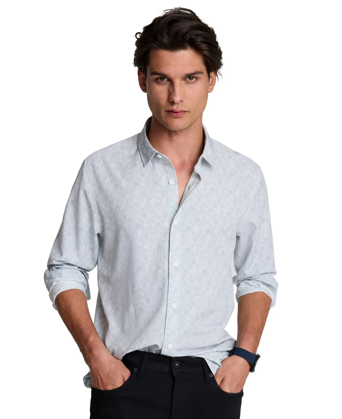 Classic-Fit Spread-Collar Long-Sleeve Shirt by Kenneth Cole