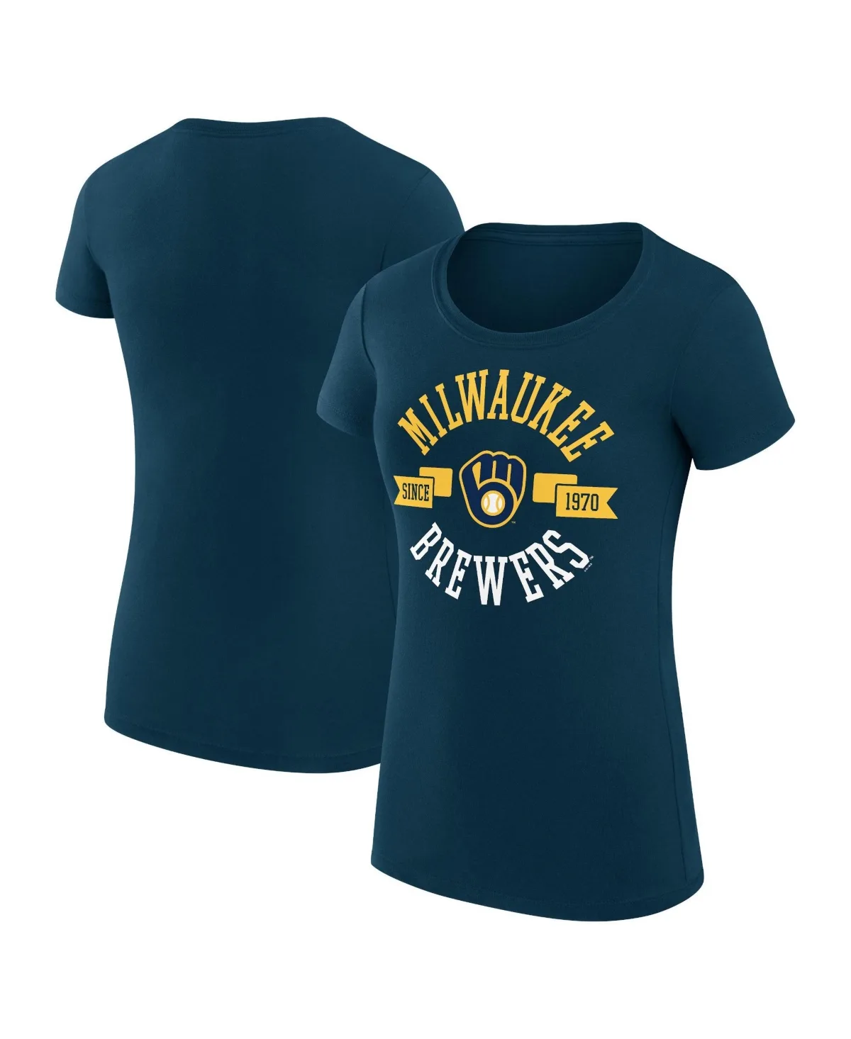 G-Iii 4Her by Carl Banks Milwaukee Brewers Super-Slim Fit City Graphic T-Shirt by G-III