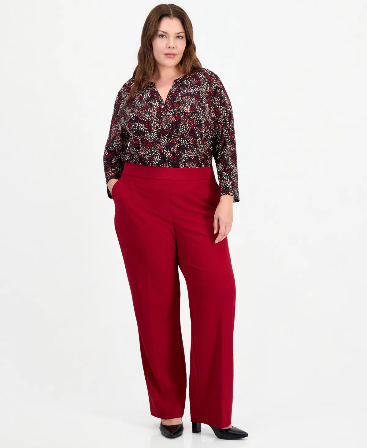 Essentials Pull-On Slash Pocket Pants by Anne Klein