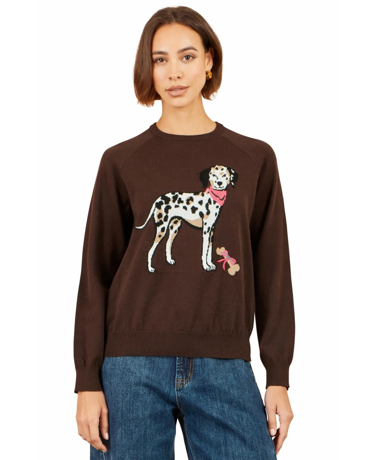 Dalmatian Intarsia Relaxed Jumper by Yumi