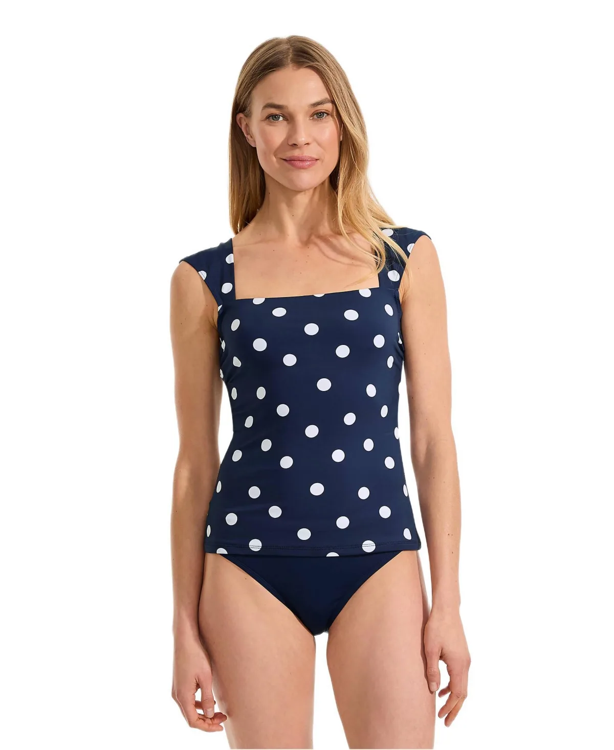 D-Cup Square Neck Underwire Tankini Top by Lands' End