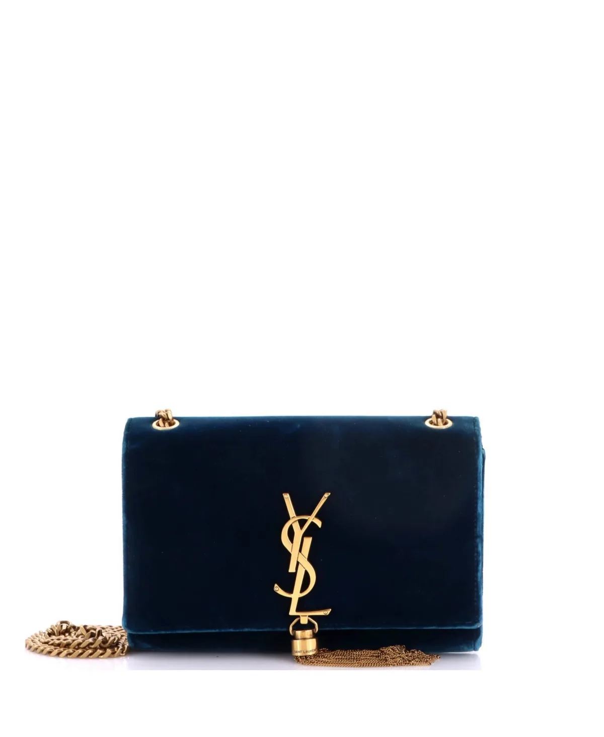 Pre-Owned Saint Laurent Small Classic Monogram Tassel Crossbody Bag Velvet by Saint Laurent