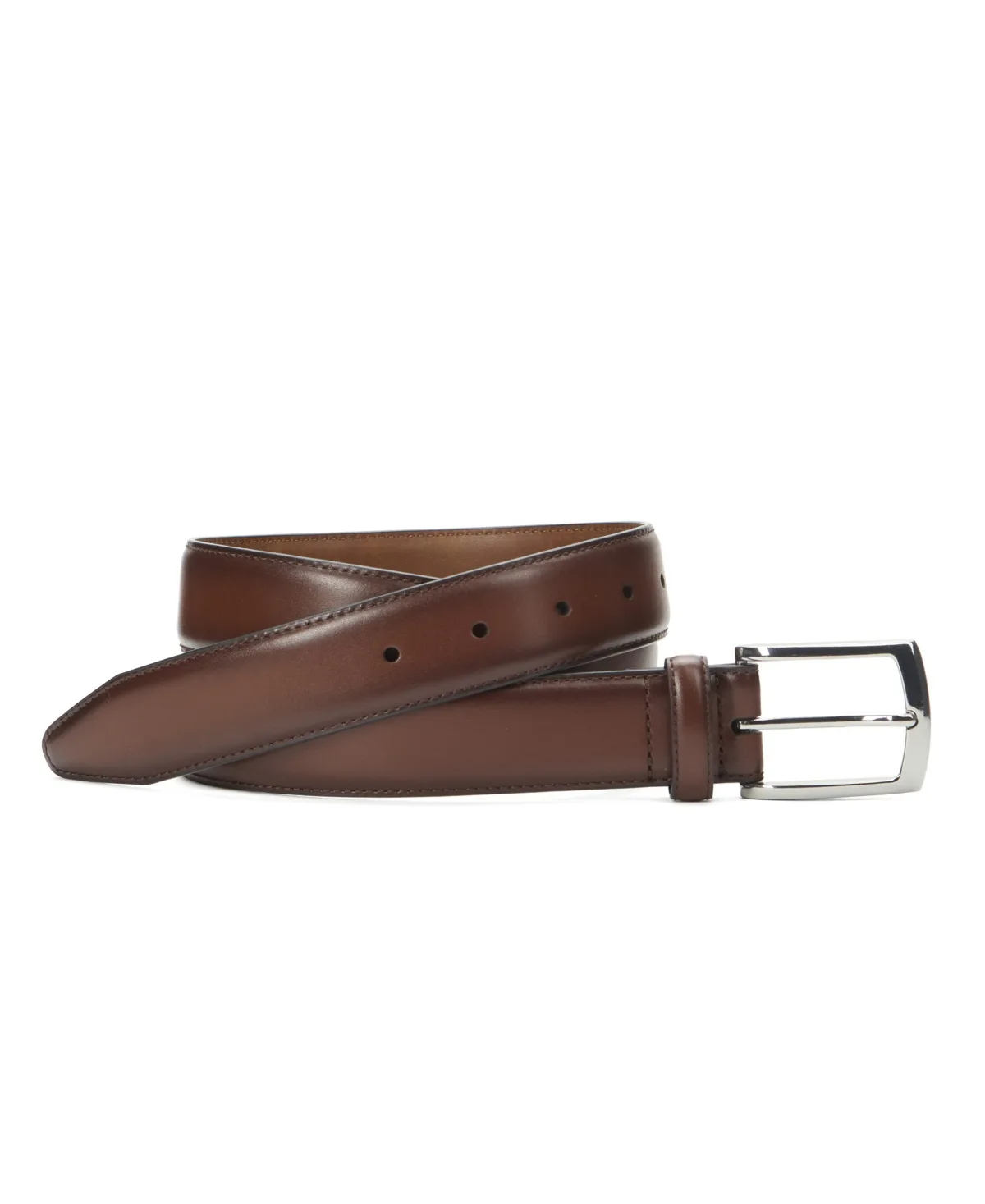 Feather Edge Leather Brushed Nickel Belt