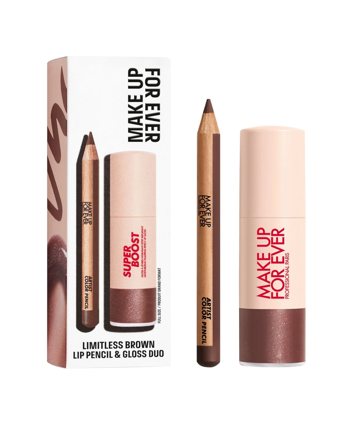 2-Piece Mini Artist Color Pencil Lip Liner & Lip Gloss Kit - Limitless Brown - Rich Chocolate Brown by Make Up for Ever