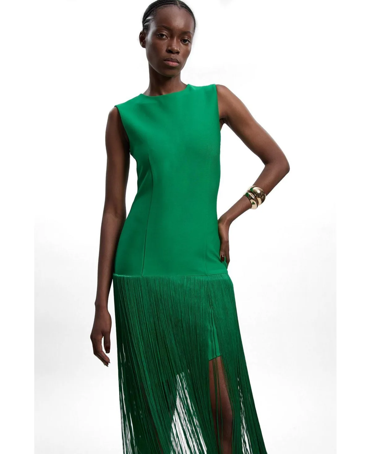 Form Fit Bandage Tassel Hem Mini Dress by Karen Millen