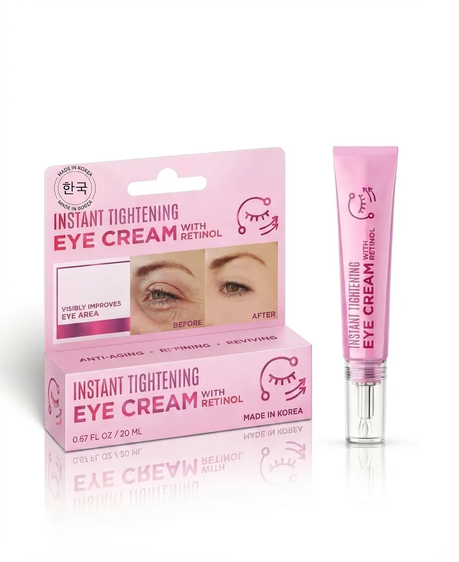 Korean Skin Care Retinol Eye Cream, Anti Aging and Instant Tightening with Brightening, Firming and Depuffing Korean Under-Eye Treatment by Lovery
