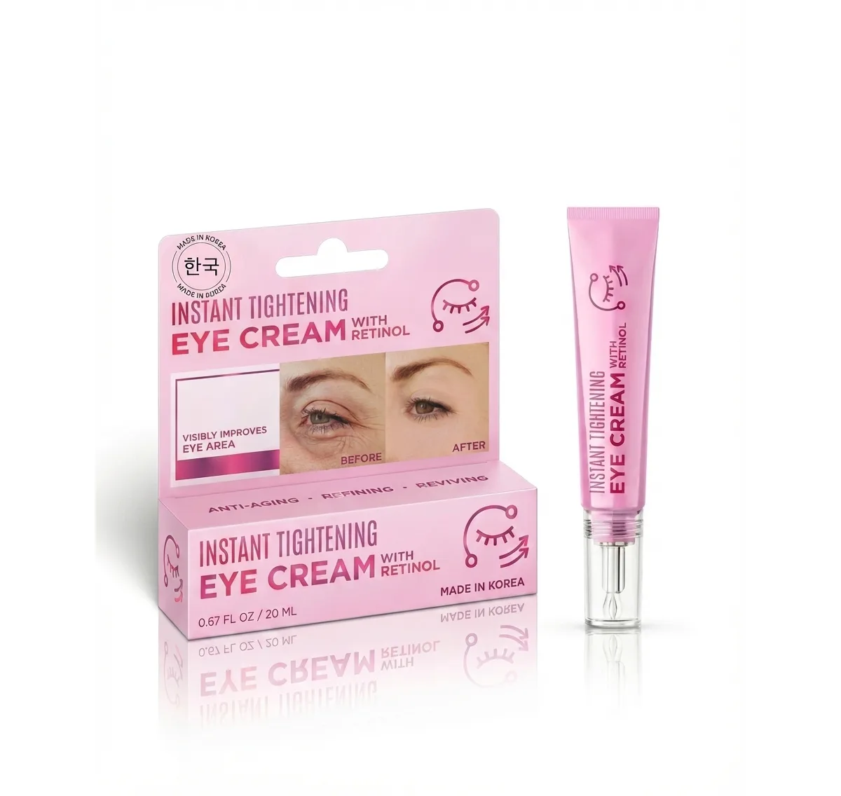 Korean Skin Care Retinol Eye Cream, Anti Aging and Instant Tightening with Brightening, Firming and Depuffing Korean Under-Eye Treatment by Lovery