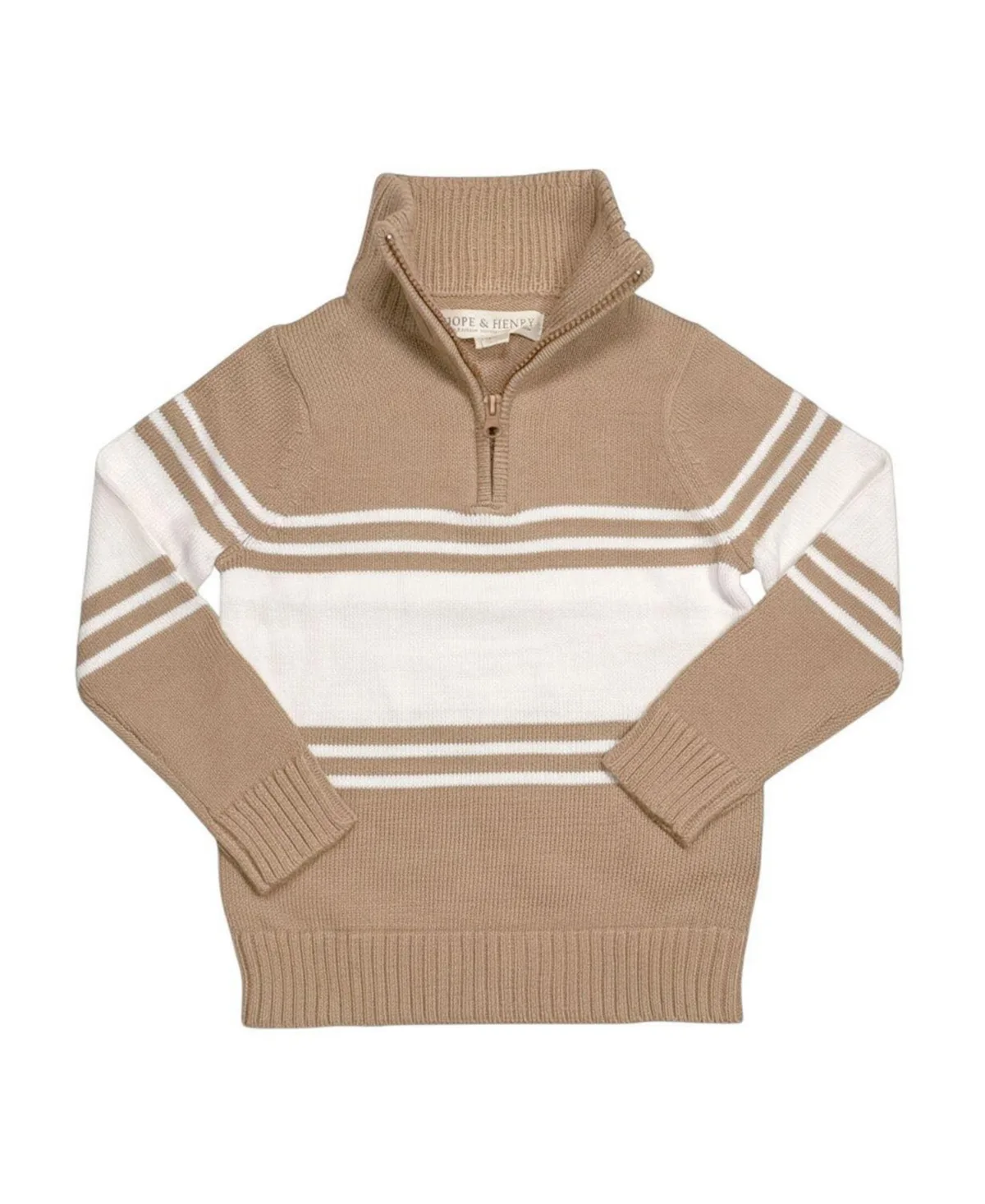 Organic Half Zip Stripe Sweater by Hope & Henry