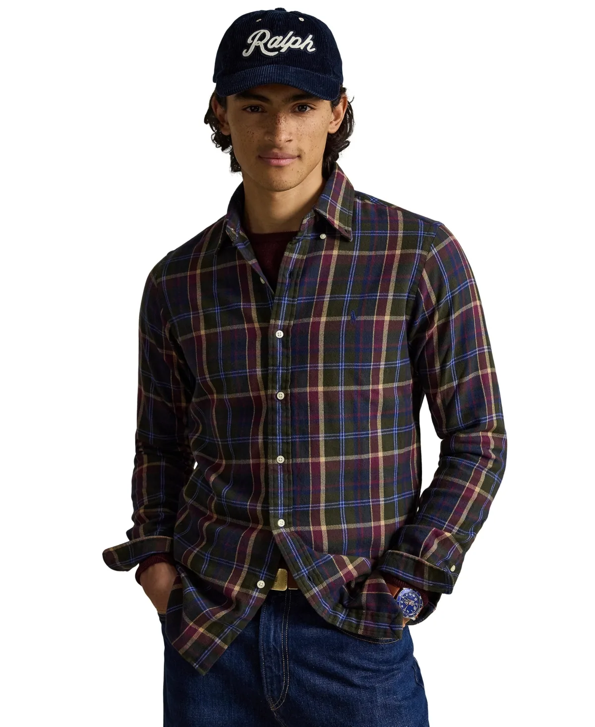 Long-Sleeve Plaid Brushed Flannel Shirt