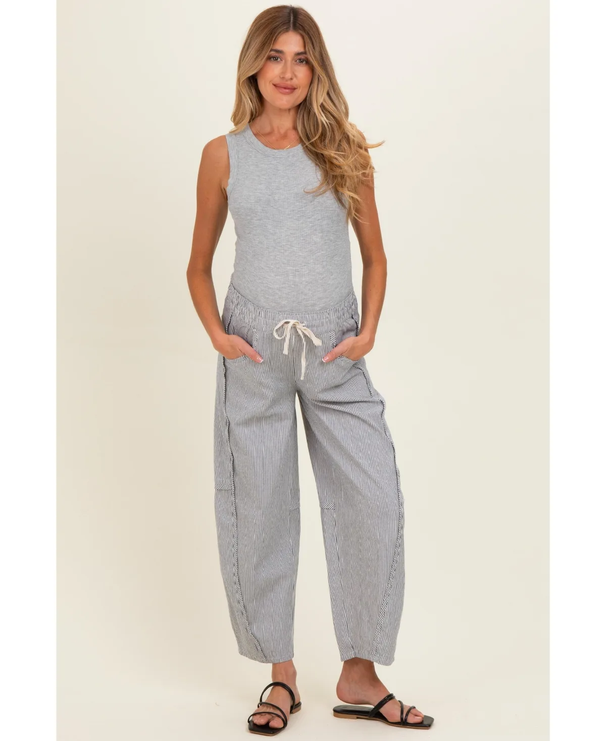 Striped Relaxed Fit Pants by PinkBlush