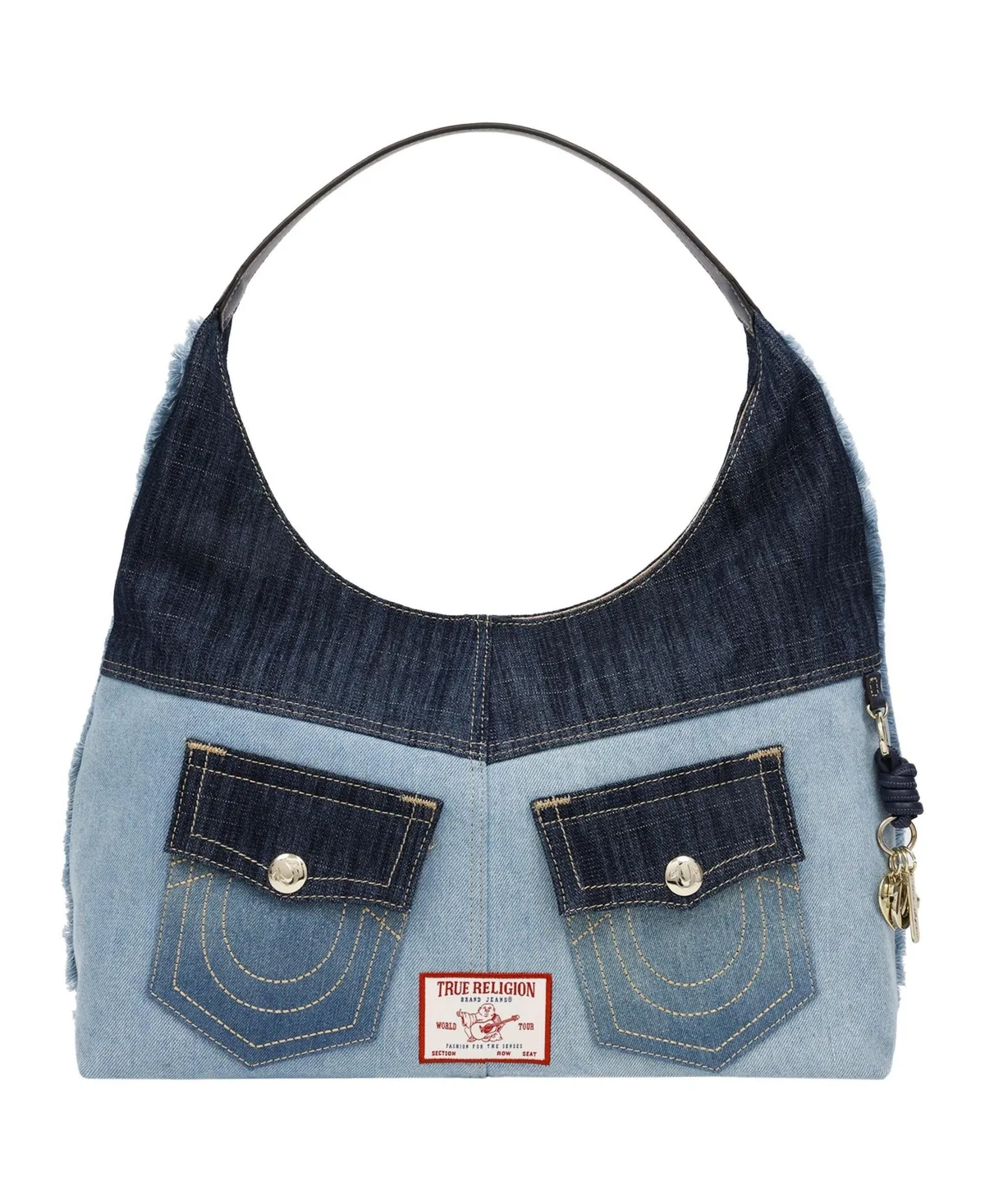 Color Block Denim Large Hobo Bag by True Religion