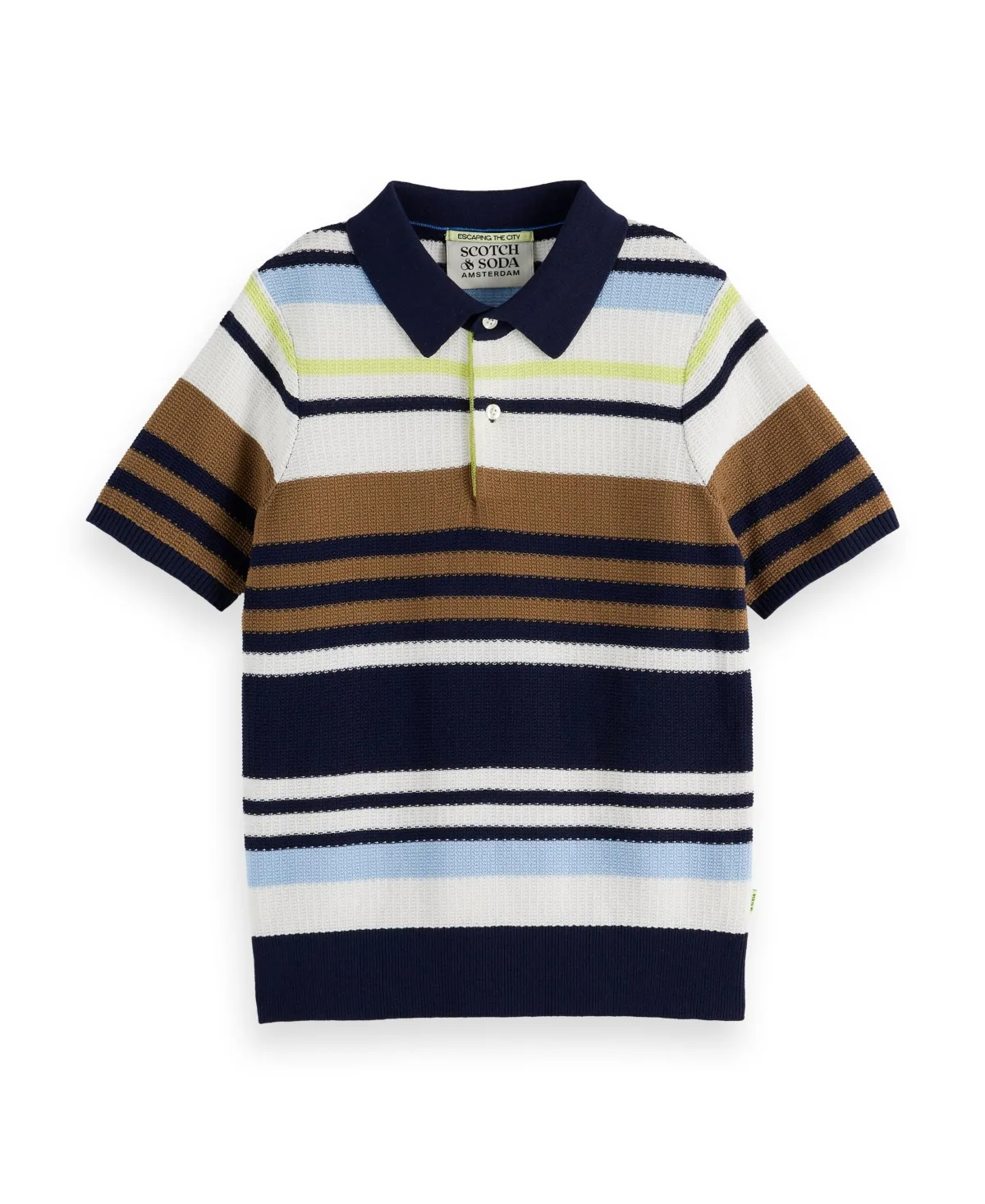 Structured Knitted Polo Shirt by Scotch & Soda