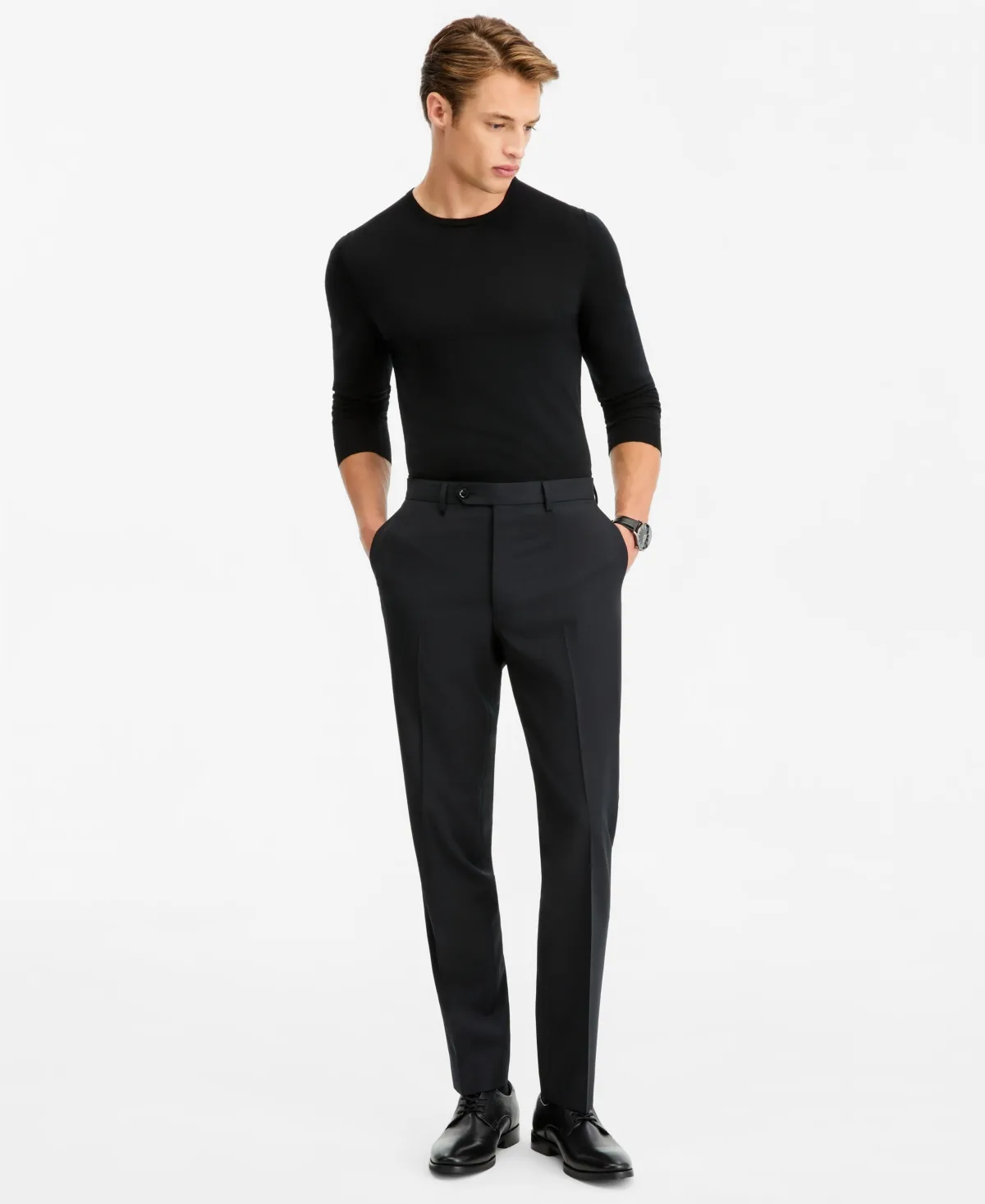 Modern-Fit 100% Wool Suit Separate Pants by The Mens Store