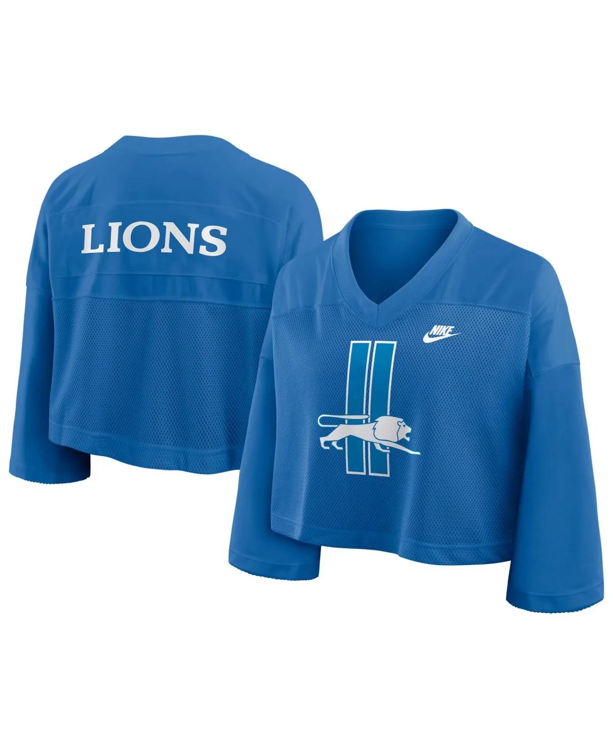 Detroit Lions Rewind Fashion Cropped Dri-Fit V-Neck Jersey by Nike