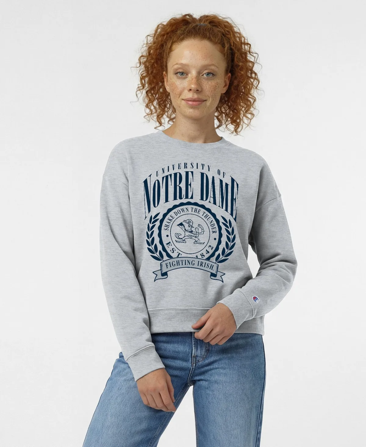Notre Dame Fighting Irish Academic Crest Powerblend Crewneck Sweatshirt by Champion