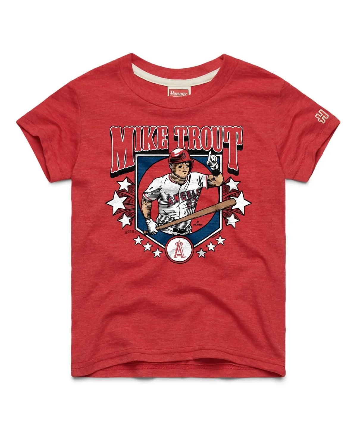 Mike Trout Los Angeles Angels Player Graphic Tri-Blend T-Shirt by Homage