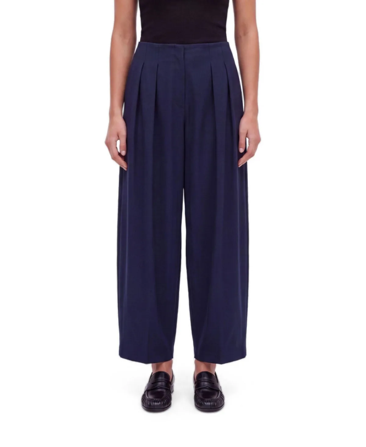 Double Pleat Belted Trousers