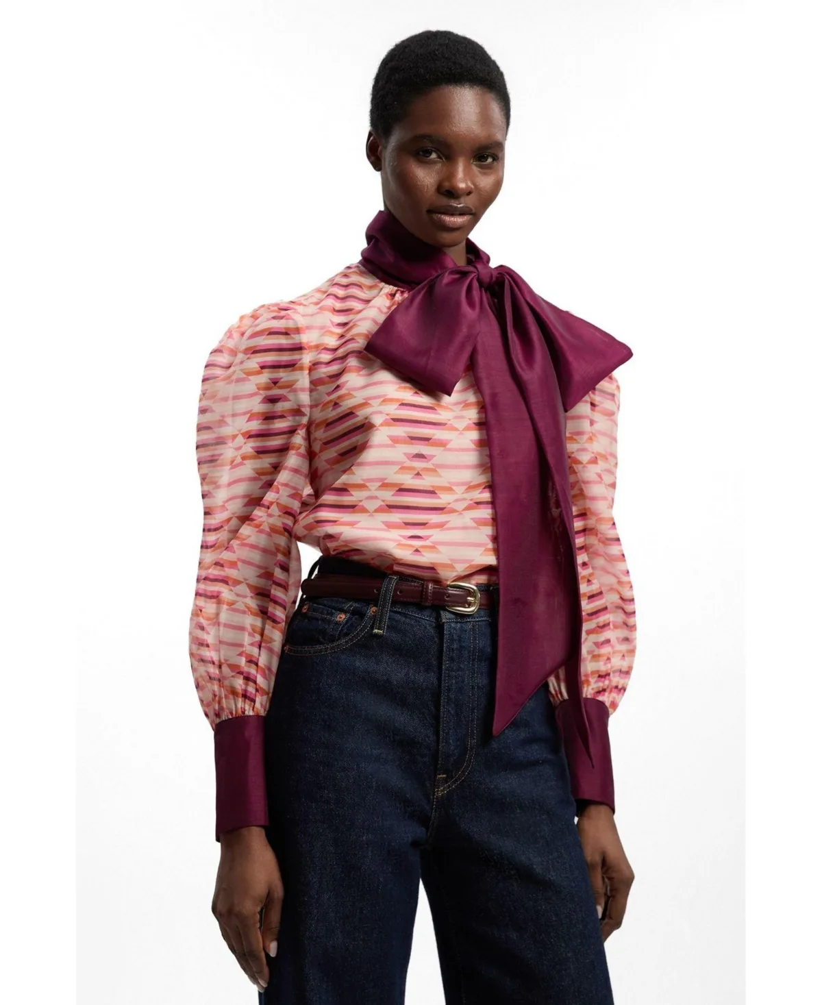 Long Sleeve Pussybow Blouse by Karen Millen
