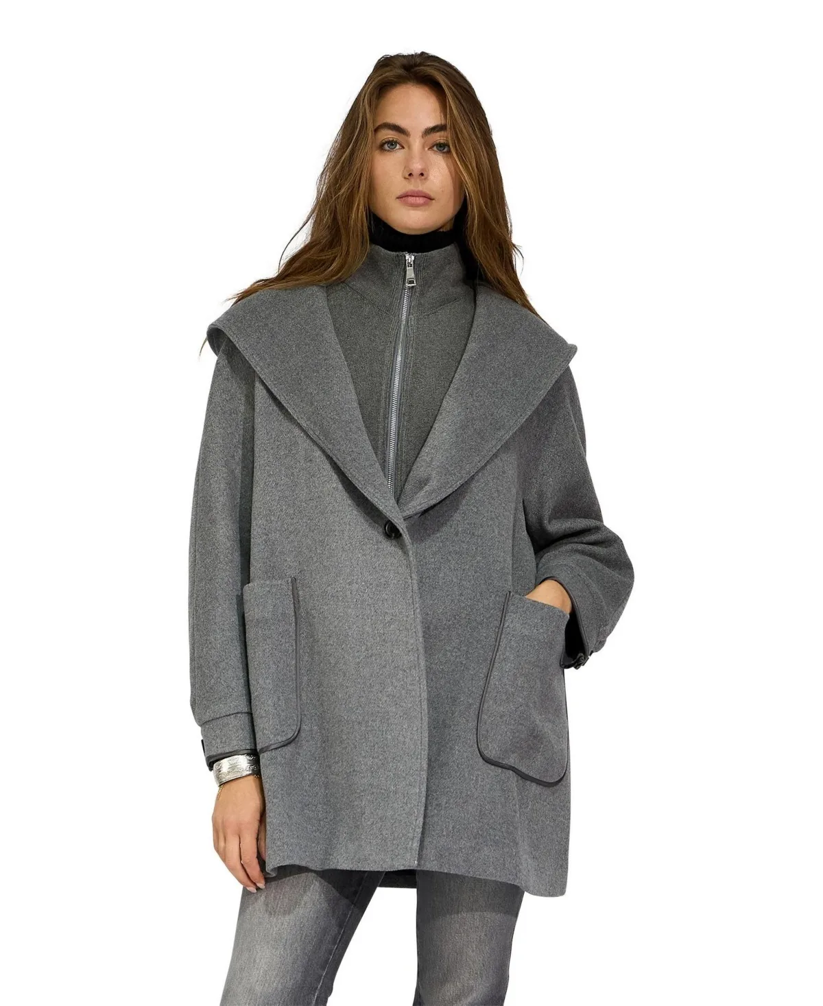 Next to You Hooded Wool Blend Coat by Belle & Bloom